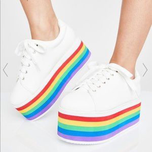 RAINBOW REBELLION PLATFORM SNEAKERS